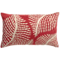 Maison Vivaraise Coussin brodé FLORA Papaye Orange New