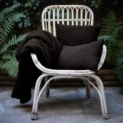 Maison Vivaraise Coussin coton Maia Noir Carbone New