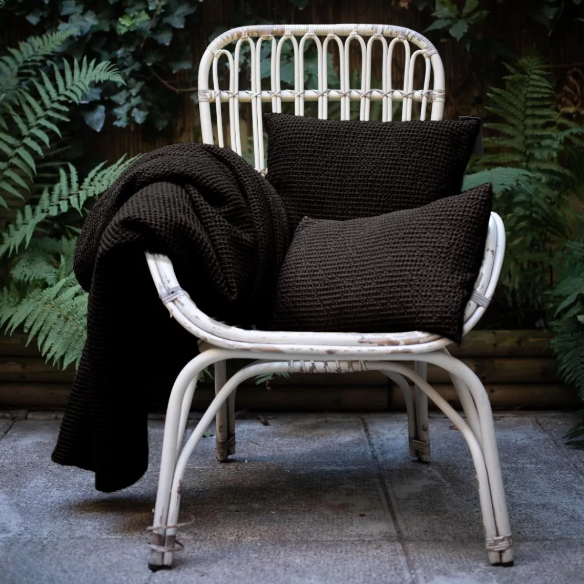 Maison Vivaraise Coussin coton Maia Noir Carbone New