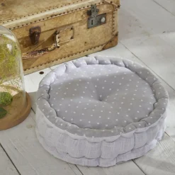 Today Coussin de Sol Rond Gris Imprimé Constance - Charme Clearance