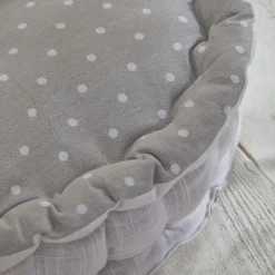 Today Coussin de Sol Rond Gris Imprimé Constance - Charme Clearance