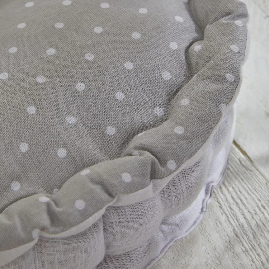 Today Coussin de Sol Rond Gris Imprimé Constance - Charme Clearance