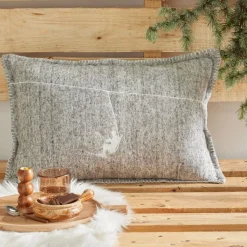 Today Coussin en coton 275g/m² HORS PISTE 40 x 60 clair Skieur Gris Discount