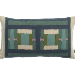 Maison Vivaraise Coussin imprimé Taho Vert de gris Vert gris Outlet