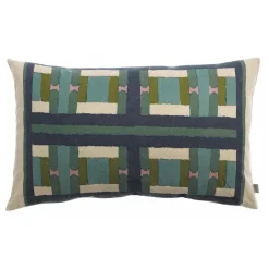 Maison Vivaraise Coussin imprimé Taho Vert de gris Vert gris Outlet