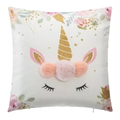 3S. x Home Coussin Licorne Pompons Hot