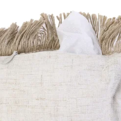 3S. x Home Coussin Raphia Dehoussable Naturel 40x40cm Best