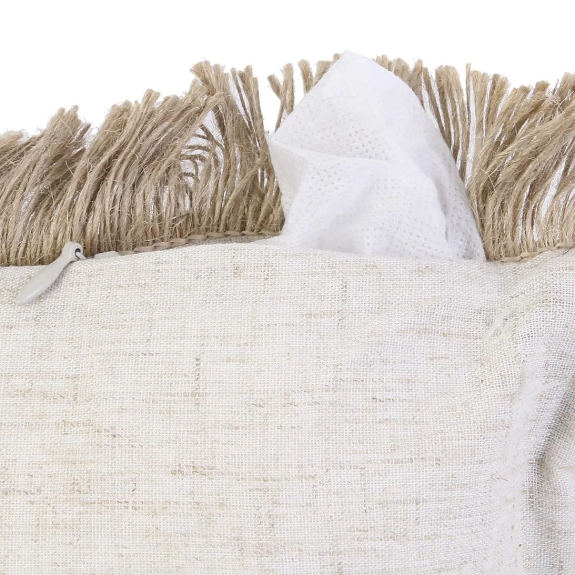 3S. x Home Coussin Raphia Dehoussable Naturel 40x40cm Best