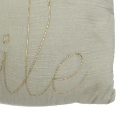 3S. x Home Coussin rectangulaire en gaze de coton Vert Best