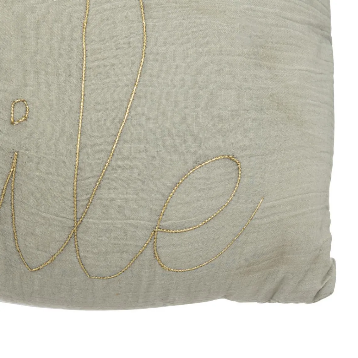 3S. x Home Coussin rectangulaire en gaze de coton Vert Best