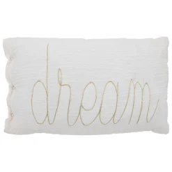 3S. x Home Coussin rectangulaire en gaze de coton Blanc Hot