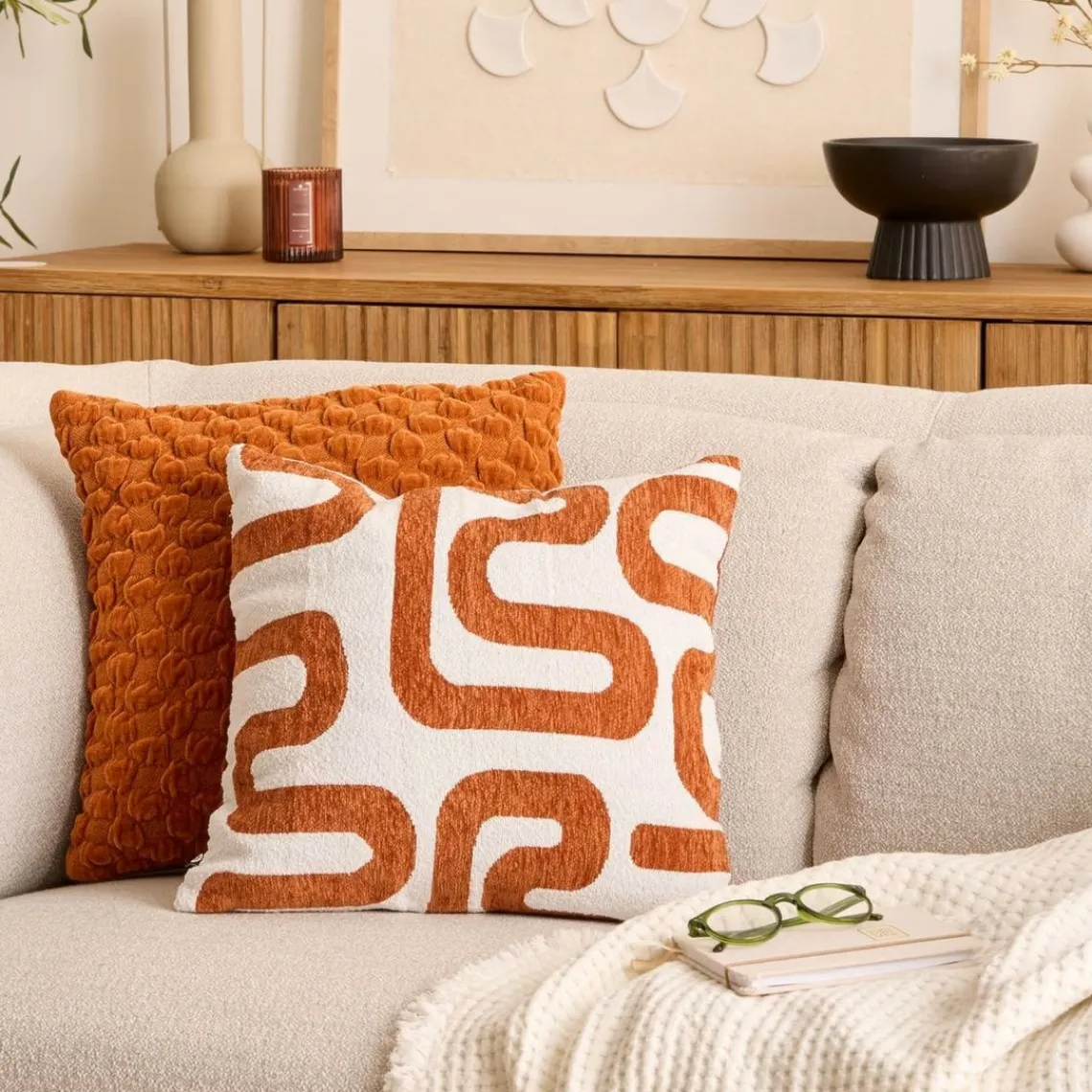 3S. x Home Coussin Safina 40x40cm - Terracotta New