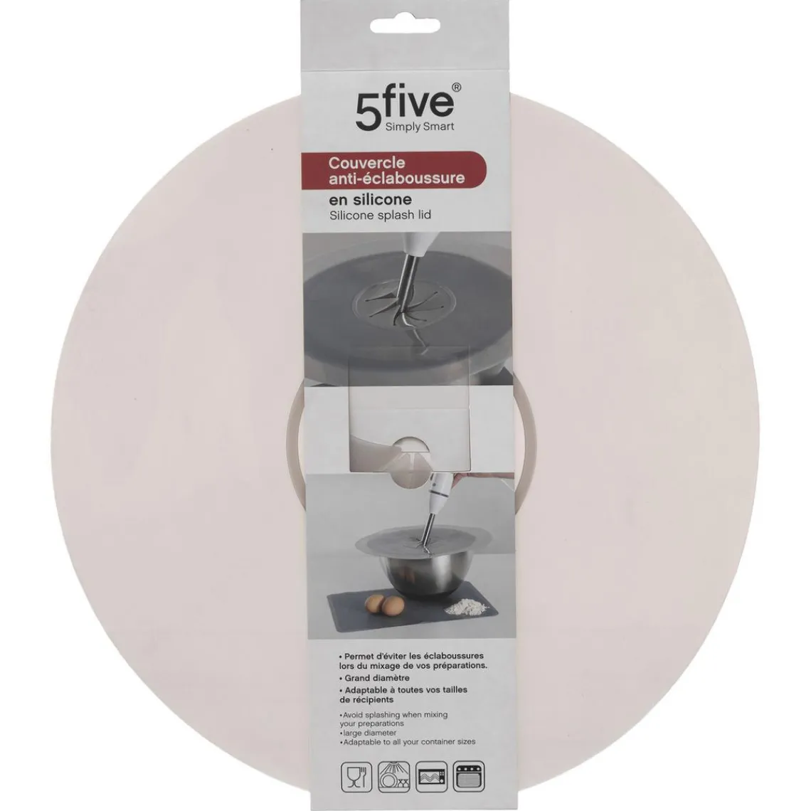 3S. x Home Couvercle anti éclaboussure D35cm gris en silicone