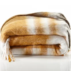 Becquet Couverture effet mohair miel Online