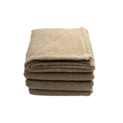 Toison d’or Couverture en laine mélangée effet denim COURMAYEUR Marron Outlet