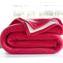 Becquet Couverture Polaire Bicolore Framboise & Naturel Rose Sale