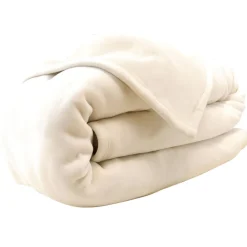 Becquet Couverture POLAIRE UNIE microfibre tempérée naturel Beige Ficelle Hot