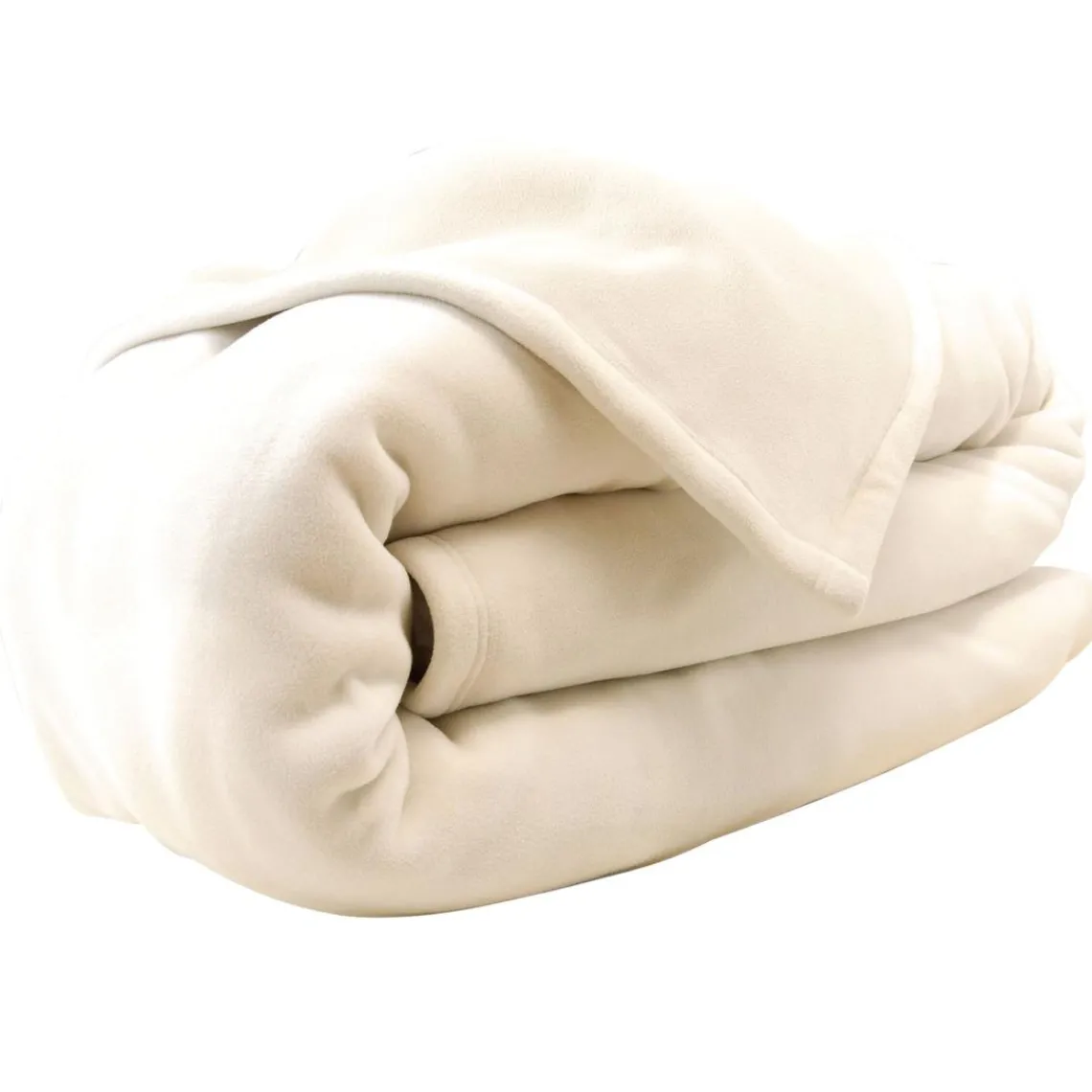 Becquet Couverture POLAIRE UNIE microfibre tempérée naturel Beige Ficelle Hot