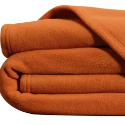 Becquet Couverture POLAIRE UNIE microfibre tempérée cuivré Orange New