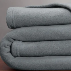 Becquet Couverture POLAIRE UNIE microfibre tempérée Gris Sale