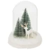 3S. x Home Décoration cloche en verre avec renne LED blanc chaud à piles New