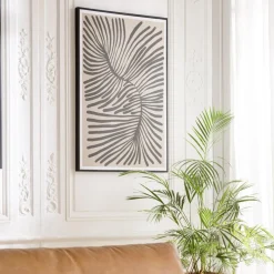 Macabane Décoration murale B en papier japonais, cadre noir HOMER New