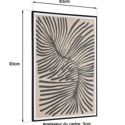 Macabane Décoration murale B en papier japonais, cadre noir HOMER New