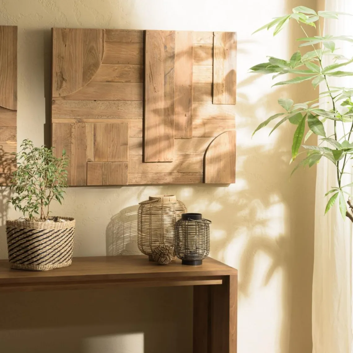 Macabane Décoration murale B formes géométriques en Pin recyclé SANDY Marron Online