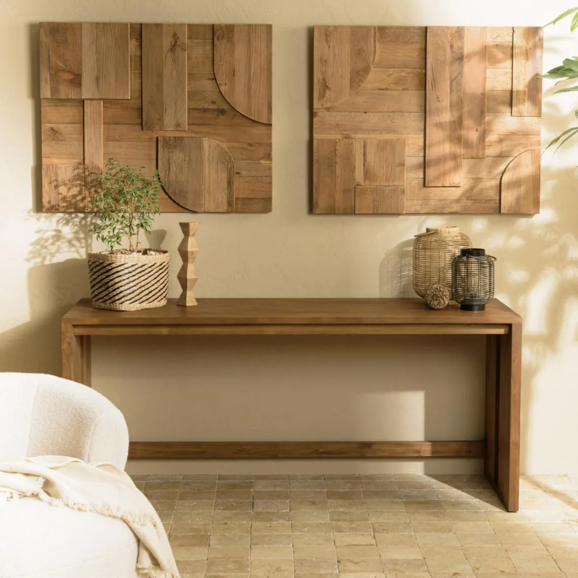 Macabane Décoration murale B formes géométriques en Pin recyclé SANDY Marron Online