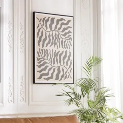 Macabane Décoration murale C en papier japonais, cadre noir HOMER Clearance