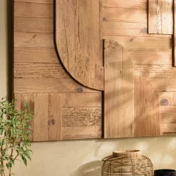 Macabane Décoration murale C formes géométriques en Pin recyclé SANDY Marron Sale