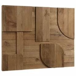 Macabane Décoration murale en pin recyclé formes géométriques SANDY marron