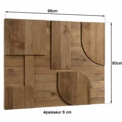Macabane Décoration murale en pin recyclé formes géométriques SANDY marron