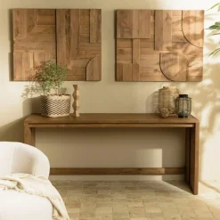 Macabane Décoration murale en pin recyclé formes géométriques SANDY marron