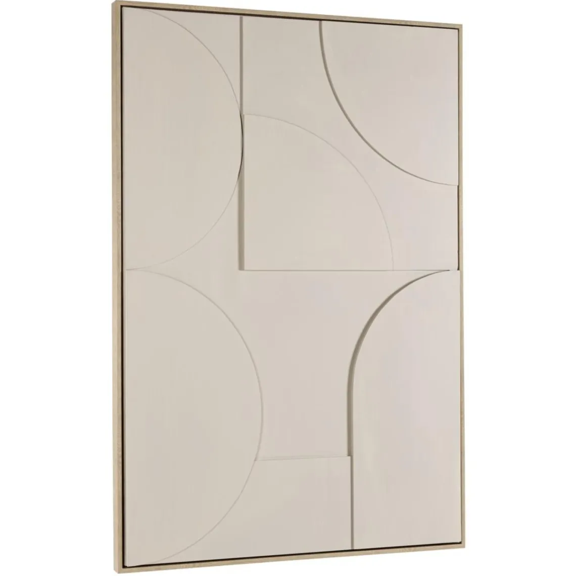 Macabane Décoration murale formes abstraites beiges en relief HOMER Discount