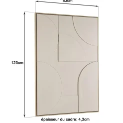 Macabane Décoration murale formes abstraites beiges en relief HOMER Discount