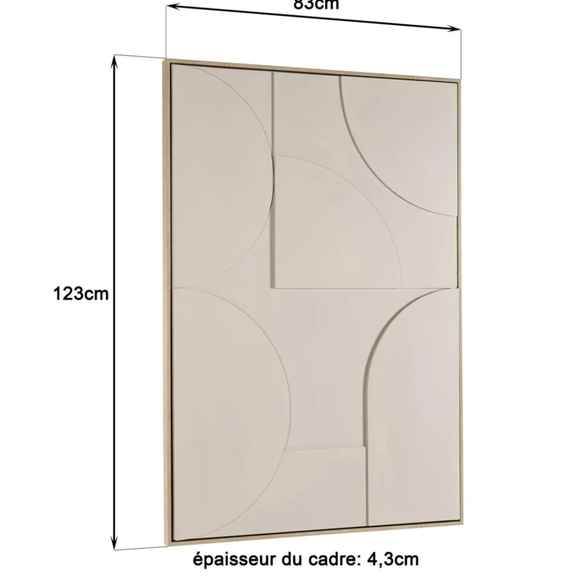 Macabane Décoration murale formes abstraites beiges en relief HOMER Discount