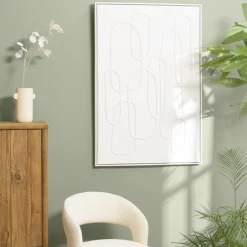 Macabane Décoration murale lignes abstraites n°2, cadre blanc HOMER New