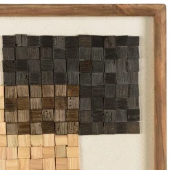 Macabane Décoration murale n°1 mosaïque en Pin recyclé SANDY beige et noire Best