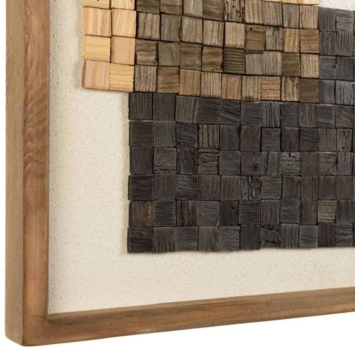 Macabane Décoration murale n°1 mosaïque en Pin recyclé SANDY beige et noire Best