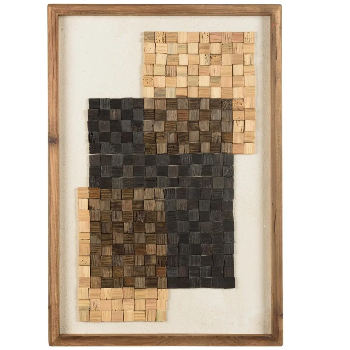 Macabane Décoration murale n°2 mosaïque en Pin recyclé SANDY beige et noire New