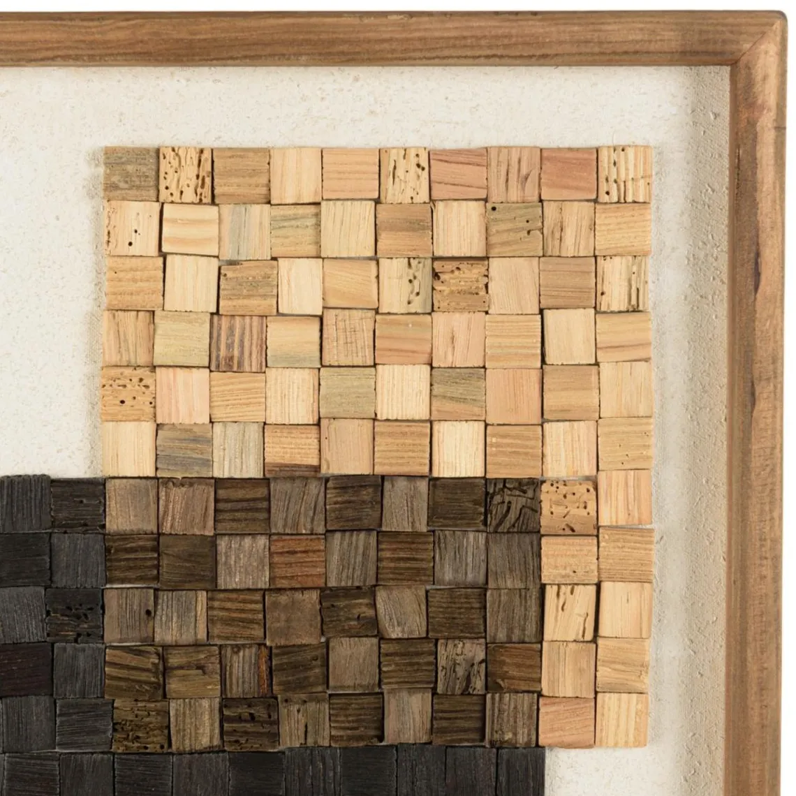 Macabane Décoration murale n°2 mosaïque en Pin recyclé SANDY beige et noire New