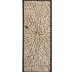 Macabane Décoration murale rectangulaire 100x40cm bois branches Teck nature Pailin Clearance