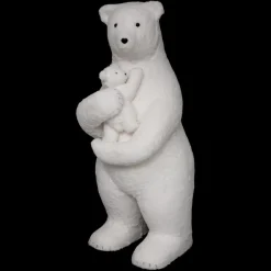 3S. x Home Décoration polyfoam ours avec bébé blanc