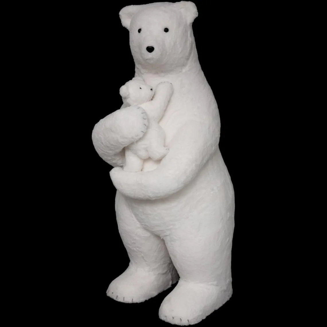 3S. x Home Décoration polyfoam ours avec bébé blanc