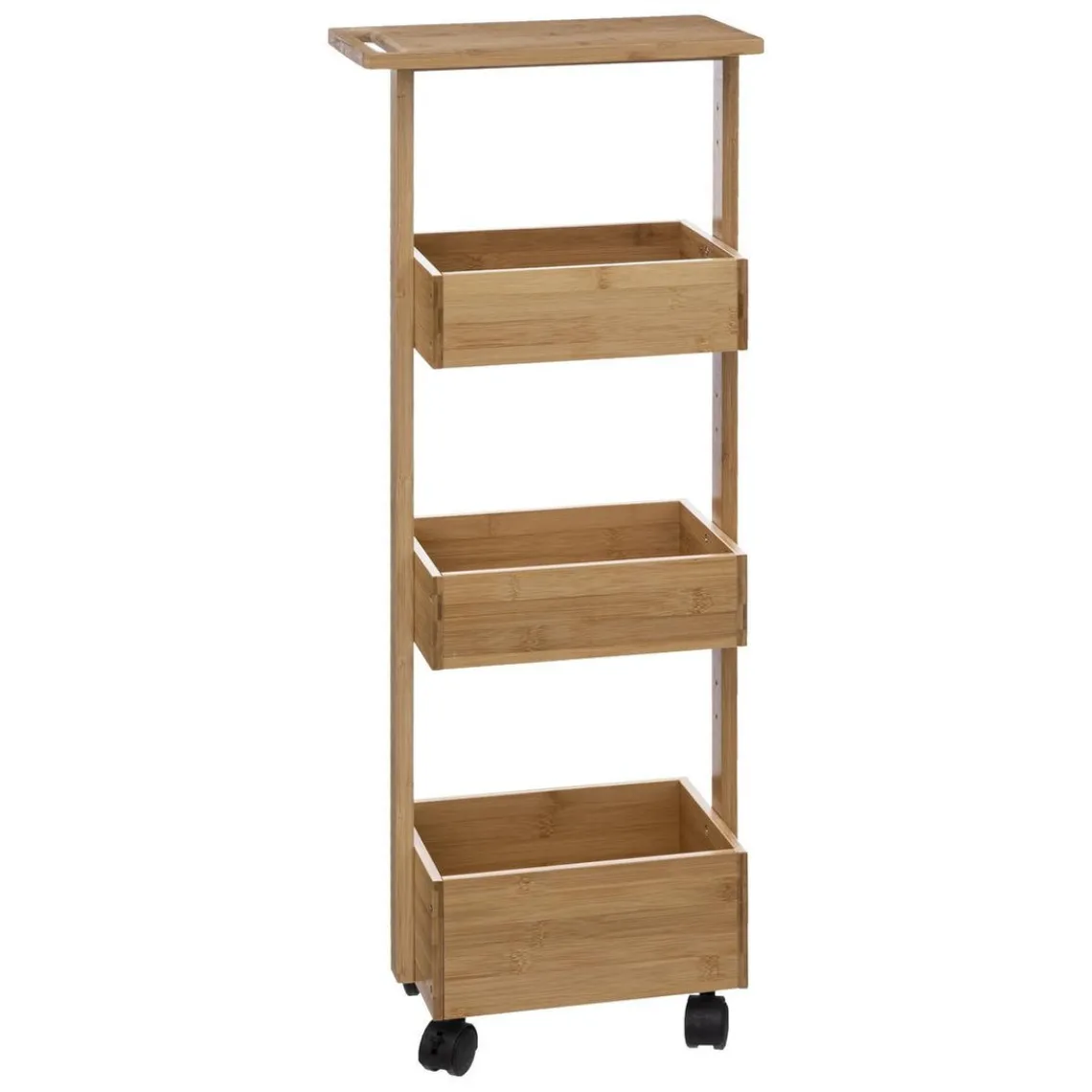 3S. x Home Desserte à roulette 4 niveaux en bambou Best