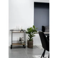 House Nordic Desserte A Roulettes VITA Noir Et Naturel New