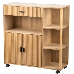 3S. x Home Desserte Chariot Bois Massif Rotin New