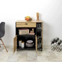 3S. x Home Desserte Cuisine Chef en Bois Sale