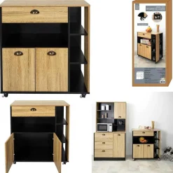 3S. x Home Desserte Cuisine Chef en Bois Sale